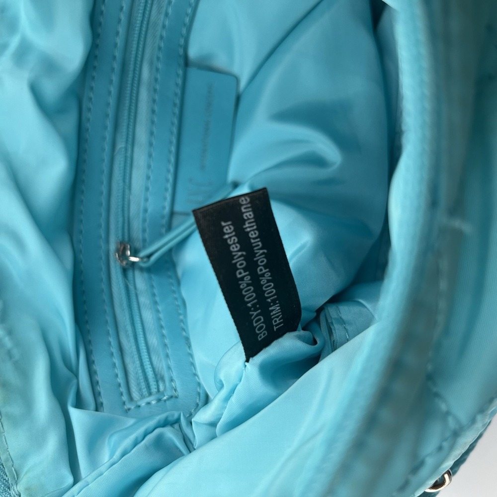 I.N.C. INTERNATIONAL CONCEPTS Margeauxx Quilted Crossbody Aqua Blue Summer Vacay - Picture 7 of 12